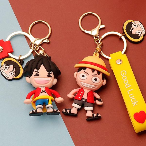 

keychains o-n-e p-i-e-c-e monkey d. luffy eiichiro oda original anime accessories sublimation blanks phone charm llavero keyring, Silver