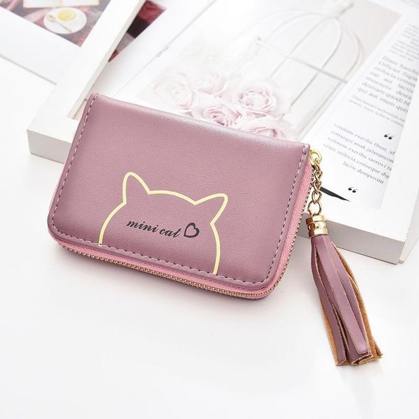 

wallets 2021 women's multifunctional korean wallet short two-fold small mini coin purse, Red;black