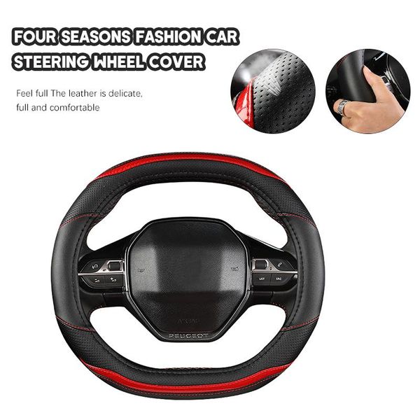 

steering wheel covers car cover carbon fibre + pu leather auto accessories interior coche for 3008 4008 5008
