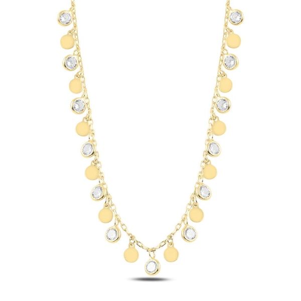 

chains silver 925 sterling dangle sequins & zircon crystal necklace