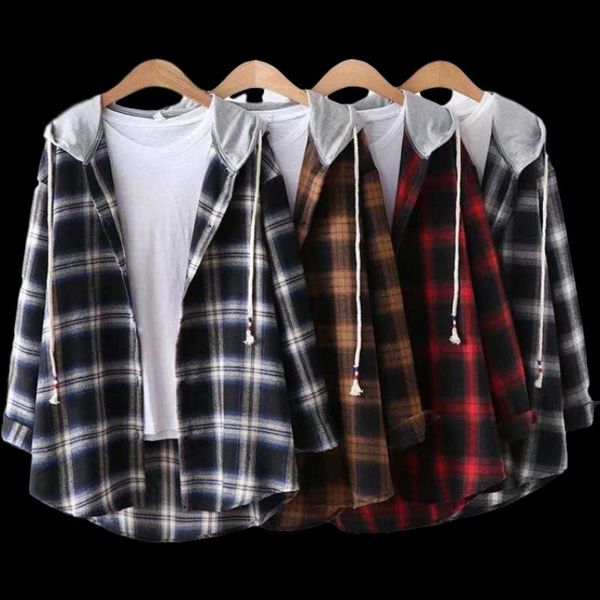 

spring women blouse long sleeve cardigan lattice shirts cotton hooded buttons drawstring harajuku autumn blusa women's blouses &, White