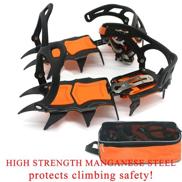 

cords, slings and webbing 12 teeth ice crampons climbing shoes grippers gripper anti-skid spikes snow traction cleats carabiner mountaineeri