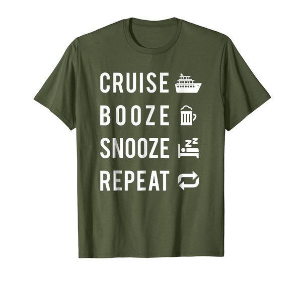 

funny drinking cruise t-shirt - cruise booze snooze tee, White;black