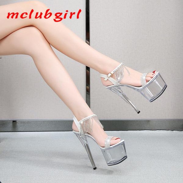 

sandals mclubgirl catwalk model shoes stiletto black waterproof platform 17cm high heel female summer wedding lfd