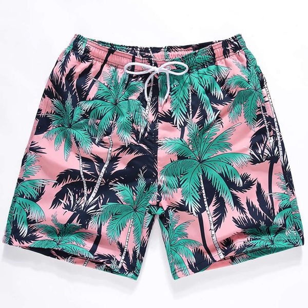 

men's shorts 19 men's quick drying beach pants capris swimming trunks printed large casual shorts, White;black