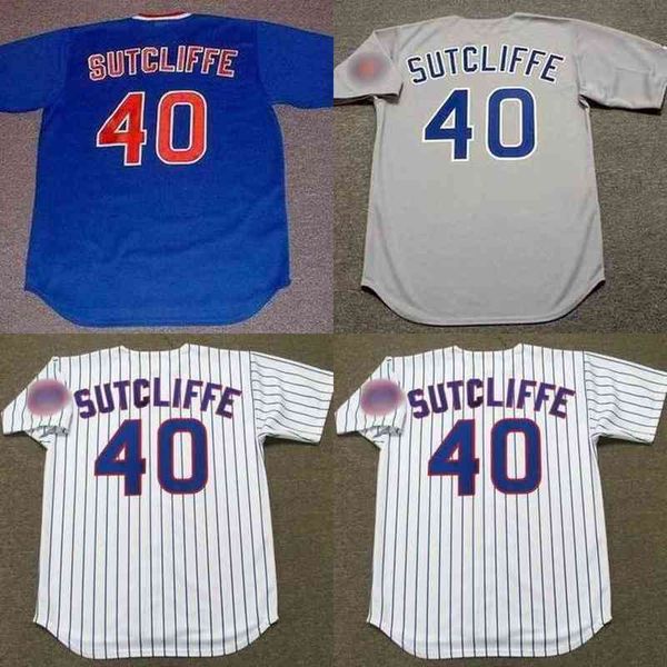 

40 rick sutcliffe baseball jersey men youth women stitched s-4xl, Black
