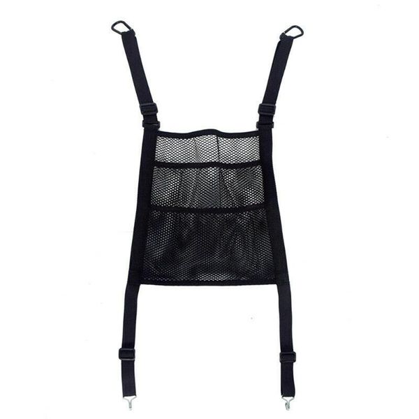 

car organizer seat storage net pocket black three layers 30*30 cm