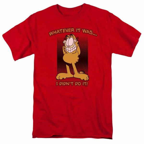 

garfield i didnt do it t shirt mens licensed cat jim davis comics tee red, White;black