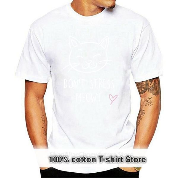 

men's t-shirts don't stress meowt nightie slogan mothers day friend sleepwear s-3xl windbreaker pug tshirt sweat sporter t-shirt, White;black