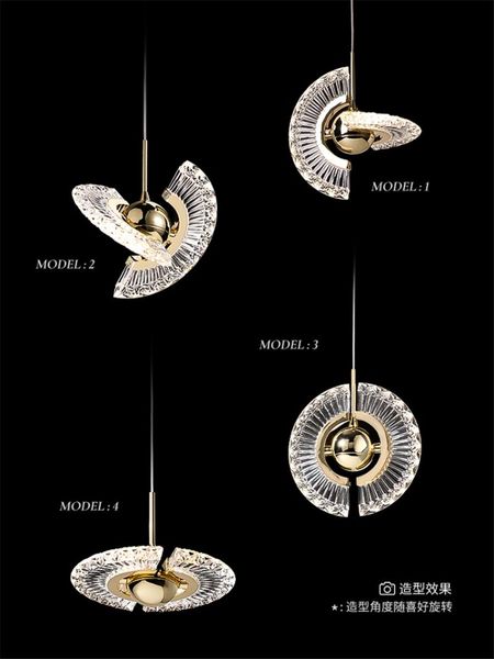 

pendant lamps nordic mirror rotating golden saucer lights bedroom living room bedside corridor el decor hanging fixtures