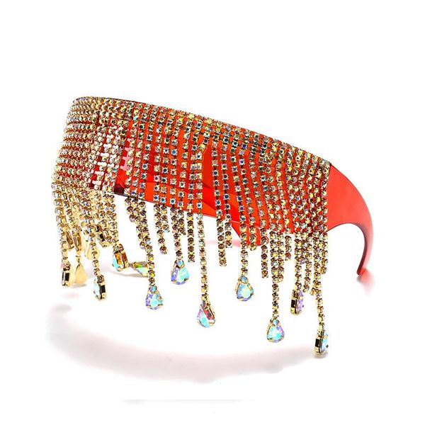 

party hats long chain ornately decorated eyesglasses european american children men woman fashion rimless sunglasses funny personality