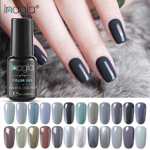 

inagla grey gel polish set uv vernis semi permanent primer coat 8ml varnish nail art manicure lak polishesnails1, Red;pink