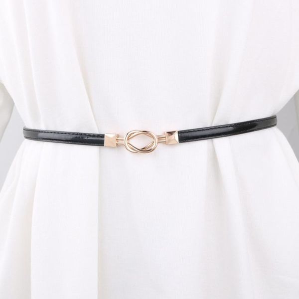 

belts 1 pcs women pu leather belt hollow alloy buckle thin waistband adjustable size lady fashion dress waist strap for female, Black;brown