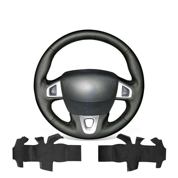 

steering wheel covers diy black artificial leather car cover for megane 3 scenic grand kangoo 2 fluence ze samsung sm3