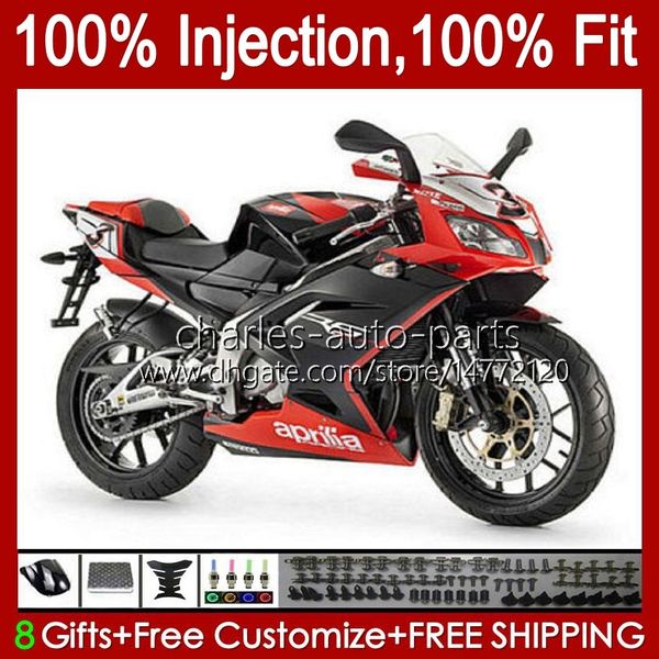 Iniezione corpo per Aprilia RS-125 RSV RS 125 RR 125RR 2006 2007 2008 2009 2010 2011 34No.87 RSV-125 RSV125 R Rosso nero nuovo 06-11 RSV125RR RS4 RS125 06 07 08 09 10 11 Carenatura