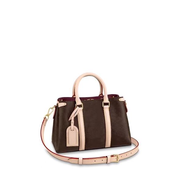 

wholesale classic figure shoulder bags soufflot bb canvas/natural leather in brown women handbags m44815
