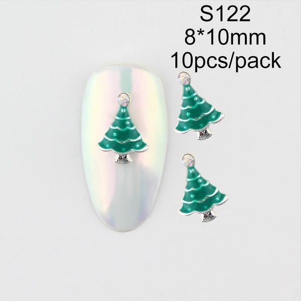 

limited supply of 8*10mm 10pcs a pack 3d christmas tree series nail decorations diy decoration stickers1, Silver;gold