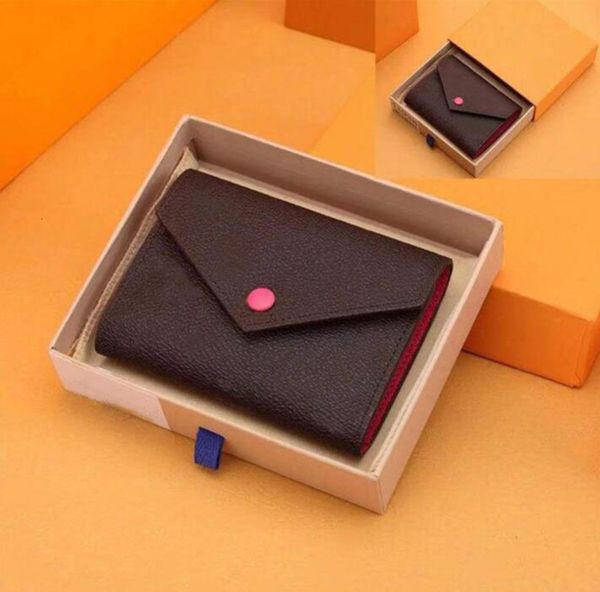 

2021 fashion wallets wholale women multicolor coin holders short wallet color card holder 3 fold purse, Red;black