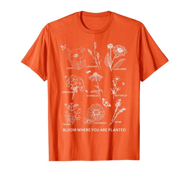 

bloom where you are planted t shirt botanican flower gift t-shirt, White;black