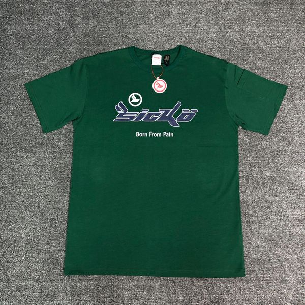 

in stock green color 22ss t-shirt men women tee summer style m-xl, White;black