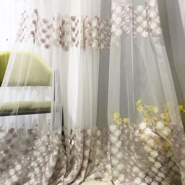 

curtain & drapes fresh embroidered princess tulle curtains for bedroom window screens sheer living room kitchen door decorative