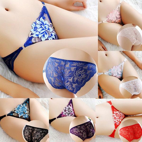 

women's panties low rise ladies briefs thong female underpants lingerie peony lace underwear intimates seamless, Black;pink