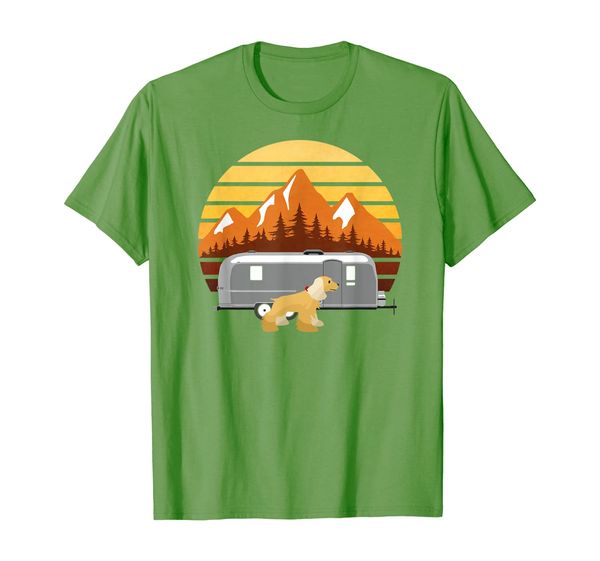 

fun camping with cocker spaniel dog owner camper t-shirt, White;black