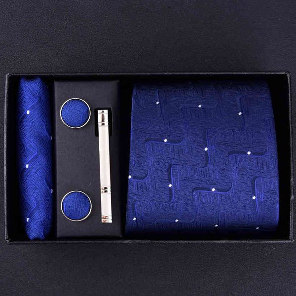 

necktie scarf corbata gift box men's 8cm zipper tie formal dress business lazy brooch clip five piece suit, Blue;purple