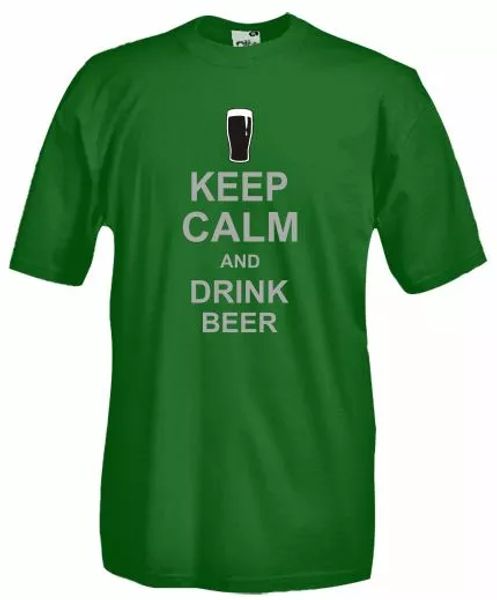 

shirt b44 keep calm and drink beer, pint guinness st patrick day, White;black