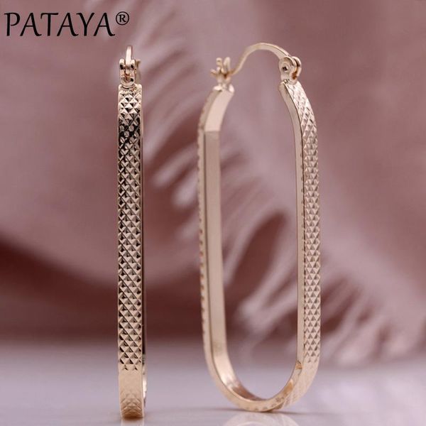 

dangle & chandelier pataya trend 585 rose gold bridal unusual earrings hollow big long drop wedding daily women unique fashion jewelry, Silver