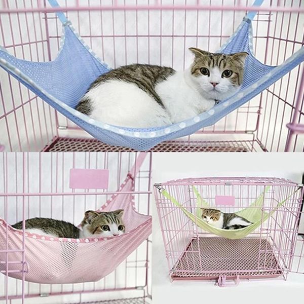 

summer square hanging soft breathable cat hammock s/m small pet bed pink blue cats dogs sleeping products beds & furniture