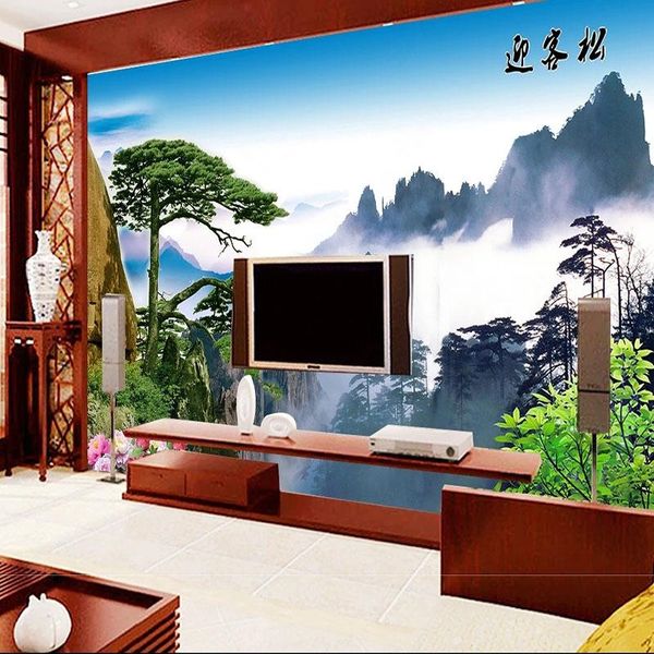 

wallpapers custom mural wallpaper landscape scenery waterfall background wall sticker 3d self-adhesive waterproof bathroom papel de pared