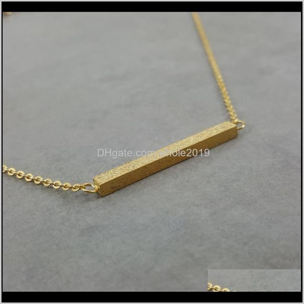 

pendant necklaces & pendants drop delivery 2021 wholesale 10pcs/lot minimalist horizontal long bar necklace women jewelry stainless steel go, Silver