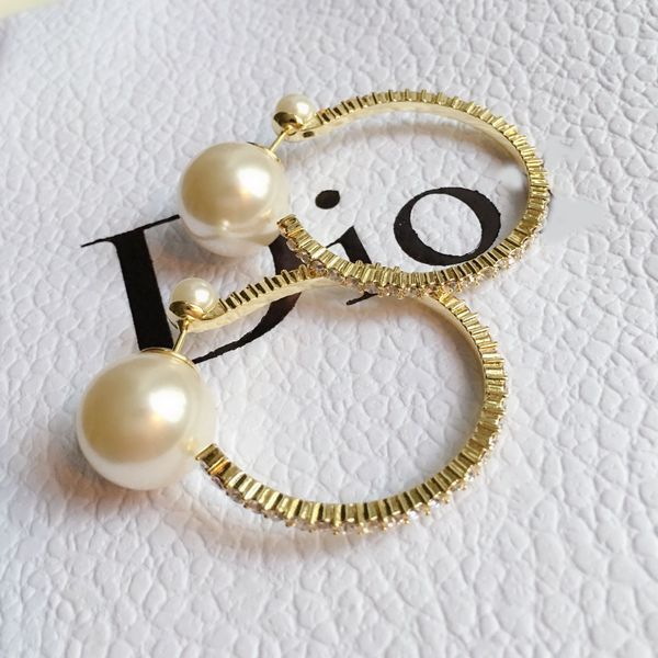 

designer jewelry 20 new products pearl stud crystal drill hook, Golden