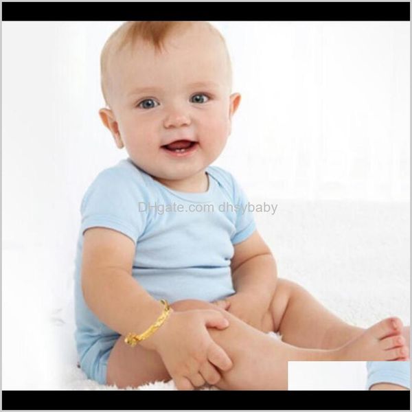 braccialetto di giada Bracciali Gioielli Drop Delivery 2021 Braccialetto placcato oro 18 carati Cuore Bell Baby Kids Bangle 5Dot4 Good Lovely Ps2958 967Ob