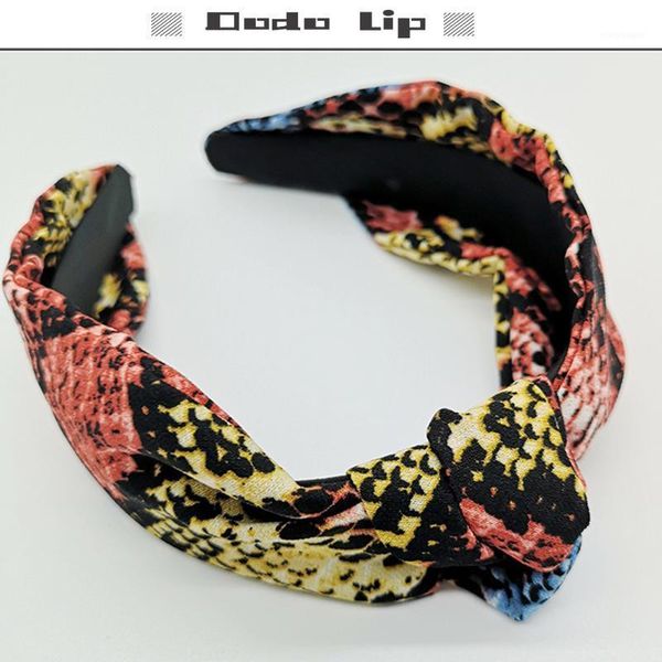 

animal print snake knot bow headband red leopard style 2021 fashion girls hairband turban novelties women hair accessories sale1