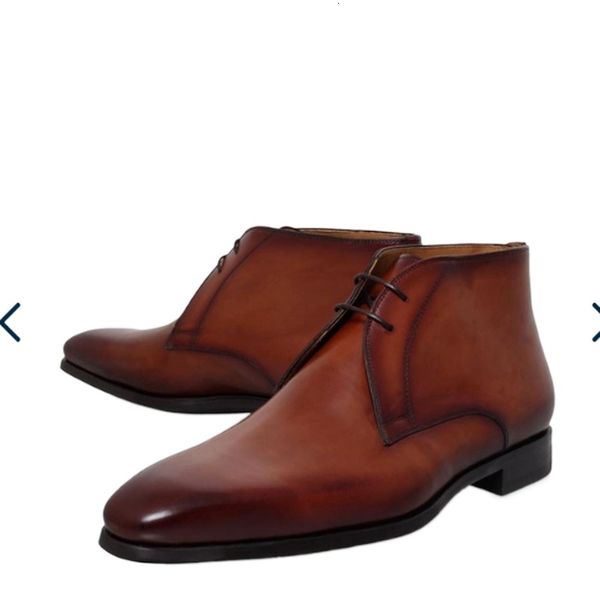 

men's high-quality shoes plutonium boot lasso-up male-style british classic chukka zapatos boots of, Black