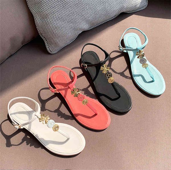 

dress shoes fashion summer metal decoration women sandals runway buckle strap flats ladies beach h6a6, Black
