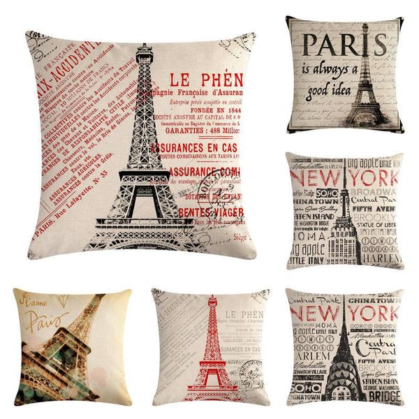 

cushion/decorative pillow famous world's building print cushion covers 45*45cm tulip design gifts home bedroom couch decoration pillowc