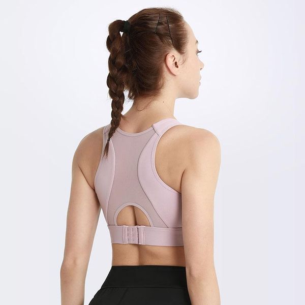 

yoga outfit sports bra woman high impact support push-up beautiful back seamless padded crop workout gym running underwear