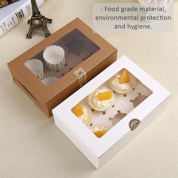 

12pcs 6-grids cake boxes paper cupcake packing box gift wrap