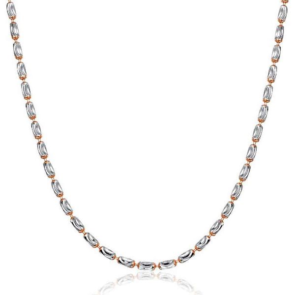 

chains pure 18k white gold necklace chain women au750 beads, Silver