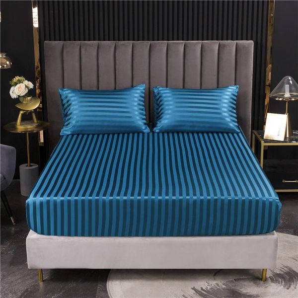 

sheets & sets bonenjoy bed cover with elastic full queen size fitted sheet polyester satin mattress covers for double strip(no case)