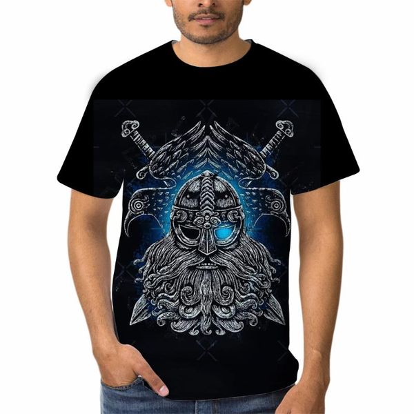 

men's t-shirts viking symbol odin 3d printed male t shirt tattoo harajuku tshirt fashion oversized 2021 summer casual clothes t-shirt, White;black