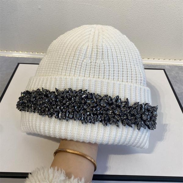 

new heavy handmade diamond knitted hat in autumn and winter zy, Blue;gray