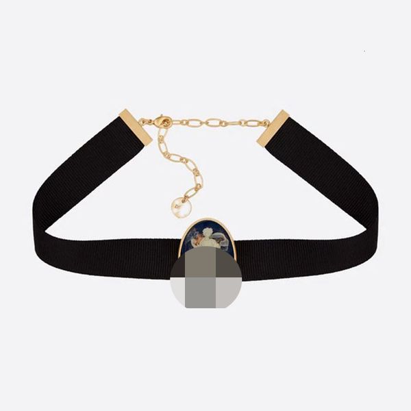 

qingdao d family women's geometric black ribbon angel head necklace neck chain, Silver