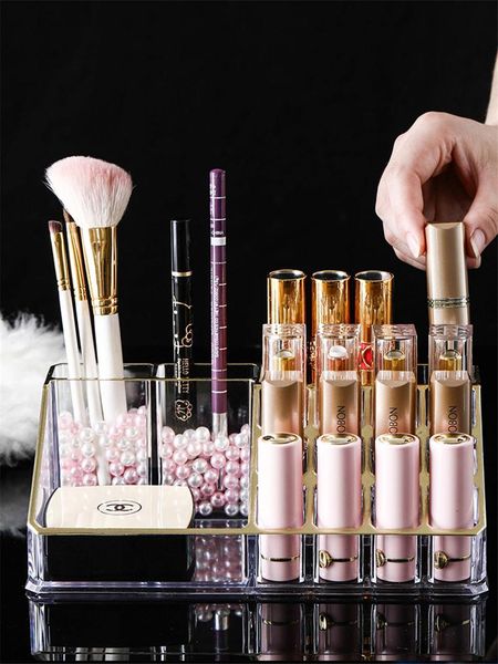

storage bottles & jars home deskcosmetics box orage organiser clear acrylic makeup make up organizer for cosmetic