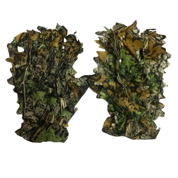 

sneaky 3d camo gloves comfortable non-slip leaf polyester full finger for tactical shooting fishing hunting cycling cs disposable