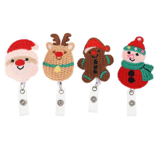 

gift wrap 4pcs christmas knitting badge reels retractable holders holder