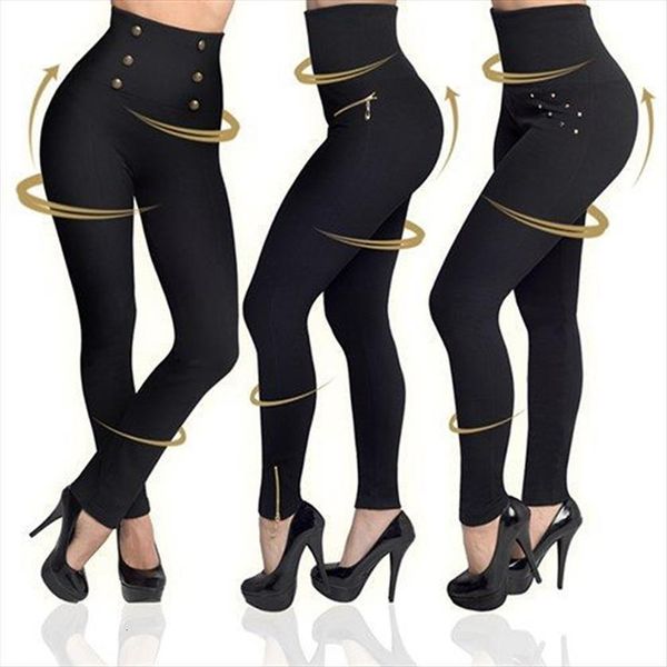 

spring high waist pencil womens capri leggings sport stretch skinny hip trousers casual black pants, Black;white